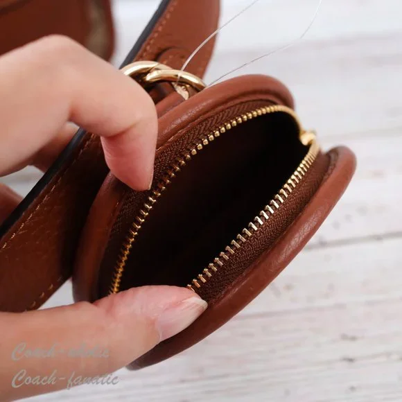 NWT Coach C5675 Pennie Crossbody With Coin Case In Signature Canvas Khaki - Picture 10 of 15